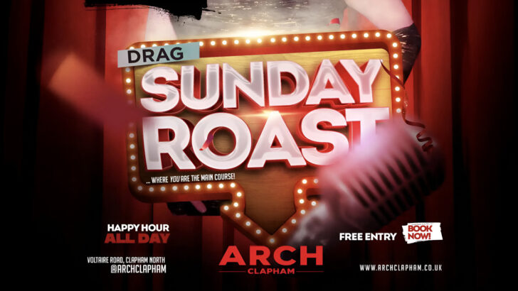 Sunday Drag Roast at gay bar Arch in Clapham, London.