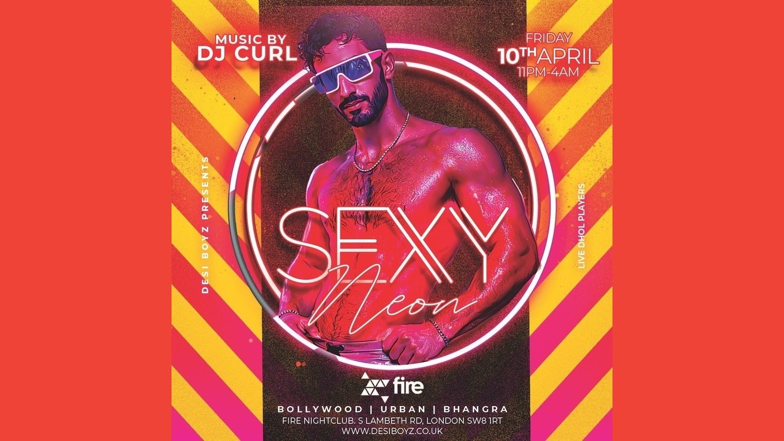 Desi Boys Sexy Neon gay club night at Fire Club in London.