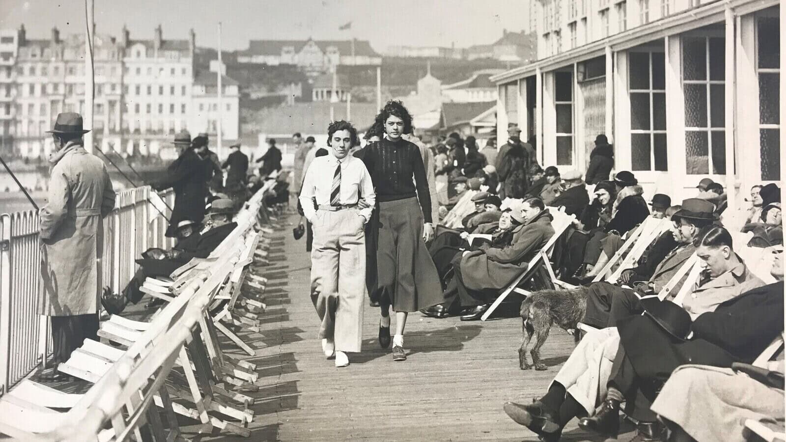 Queers promenading on the pier at Hastings, image courtesy of Hastings Museum