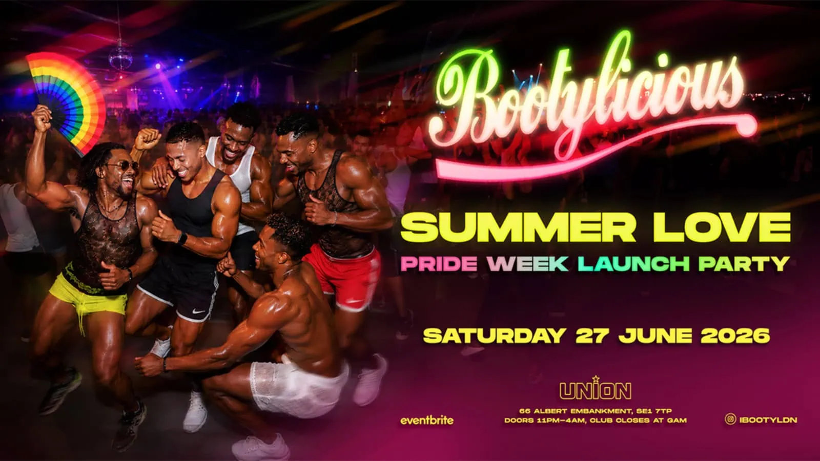 Bootylicious at Club Union, Saturday 27 June ’26 (11pm-6am)