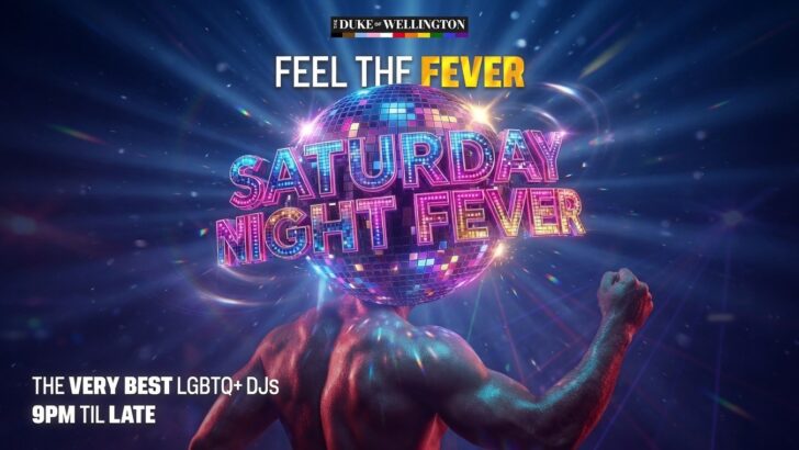 Gay Saturday night in Soho, London, at The Duke of Wellington gay bar.