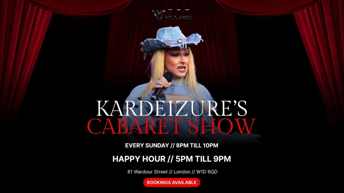 Drag cabaret show on a Sunday night in a gay bar in Soho, London.