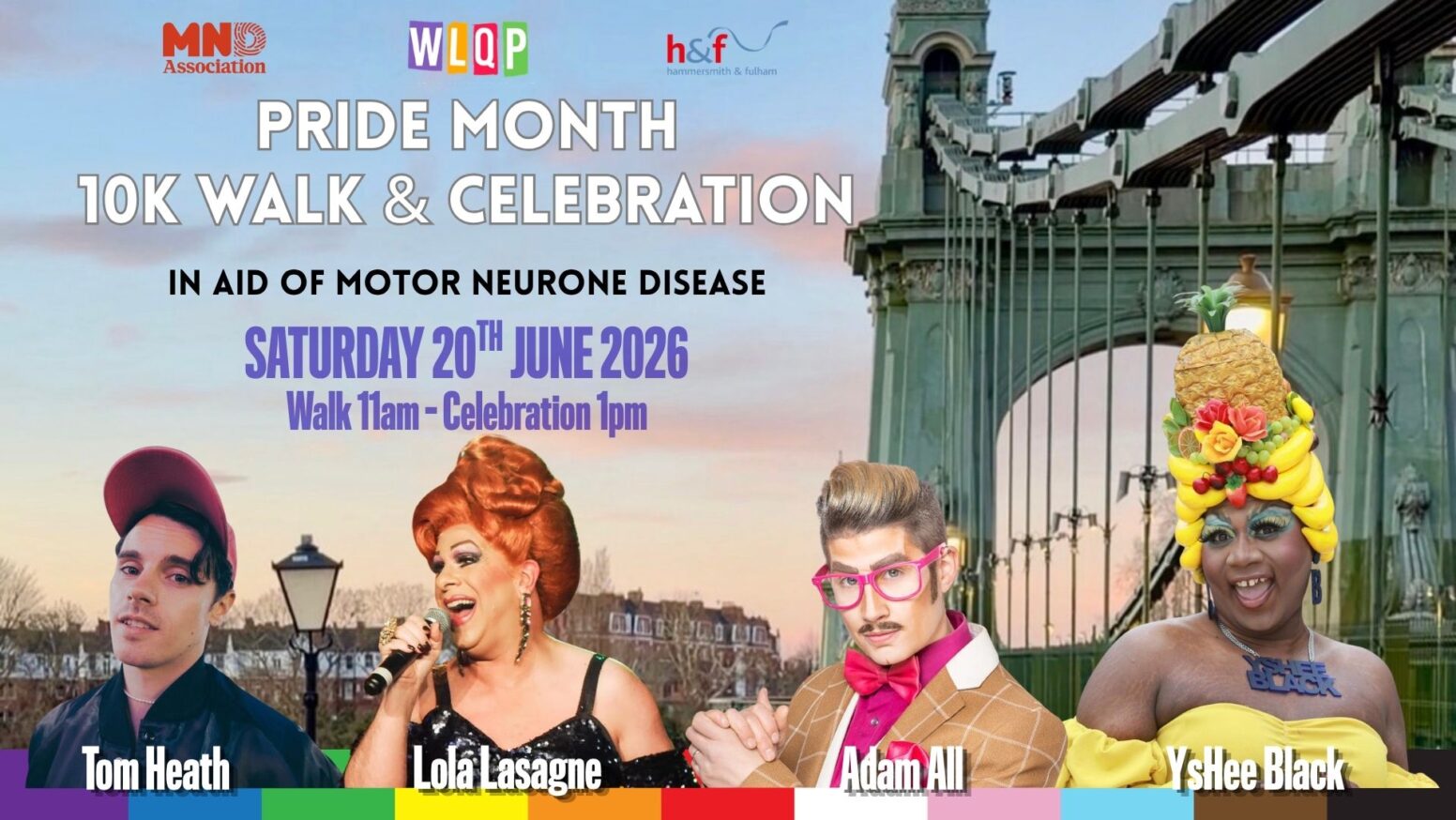 Pride Month 10K Walk & Celebration brings together the LGBTQ+ community, allies, supporters, and local residents for a day of visibility, solidarity, celebration, and fundraising in Hammersmith.