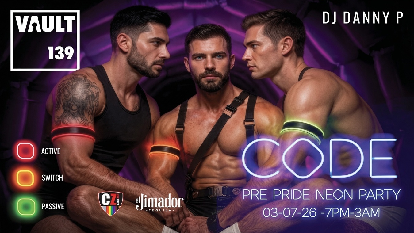 Neon party at gay club Vault 139 in London.