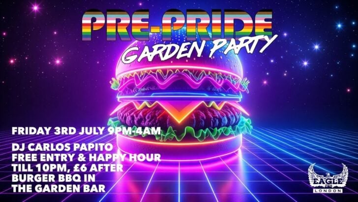Pre-Pride Party at Eagle London in South London gay bar.