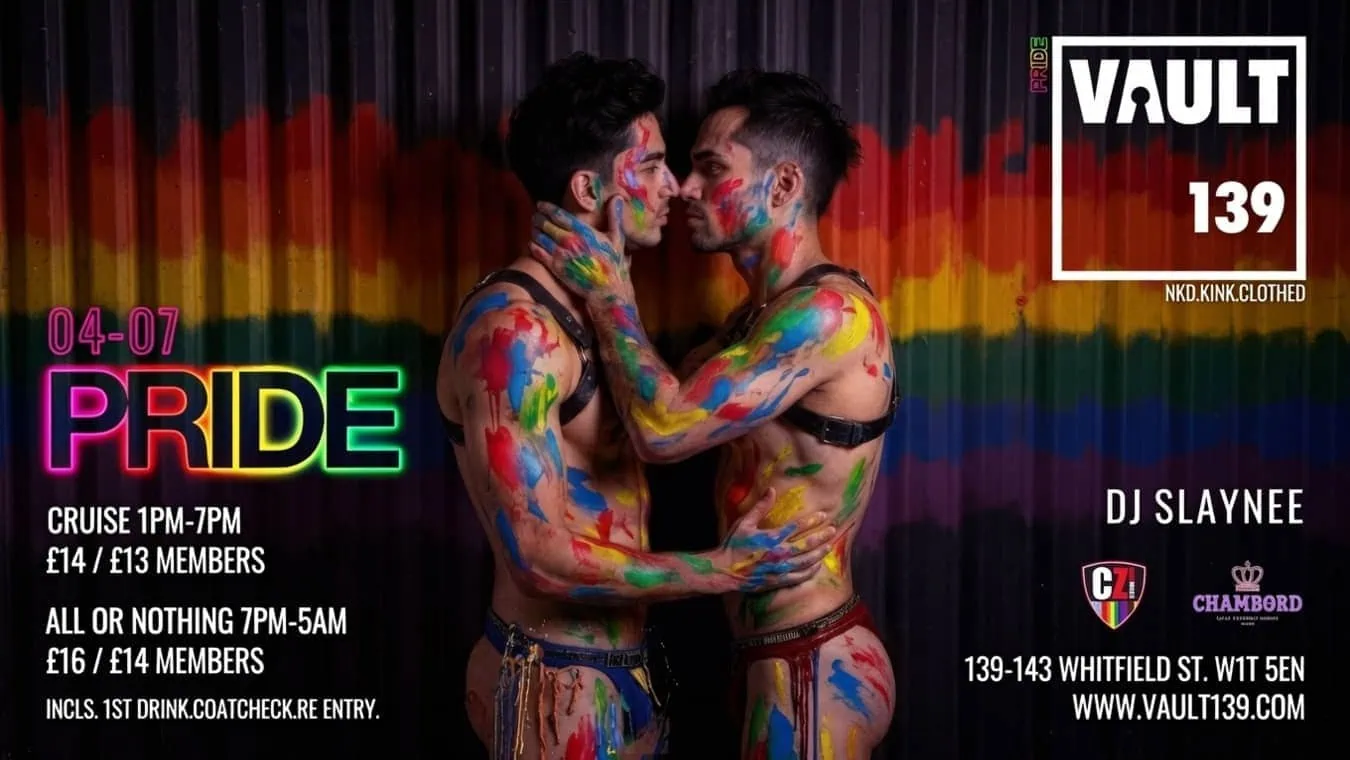 Vault 139 Gay Pride Party in Central London.