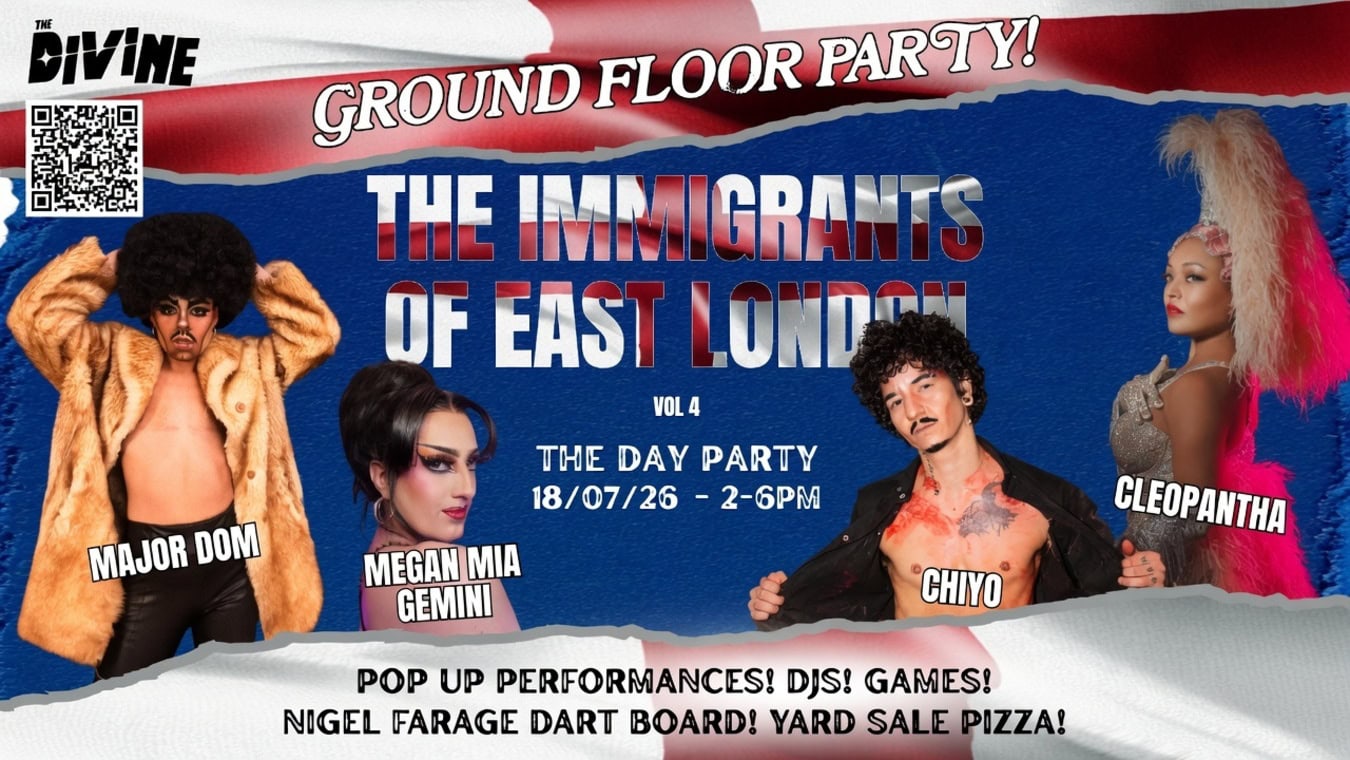 Immigrants of East London are having a camp gay day party.