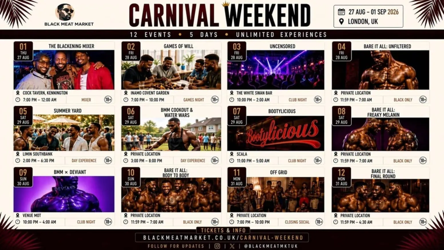BMM Carnival Weekend Returns to London for Six Days of Black Queer Culture, Connection and Celebration