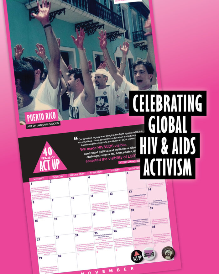 Page from ACT UP at 40: Global resistance celebrated in new 2027 calendar