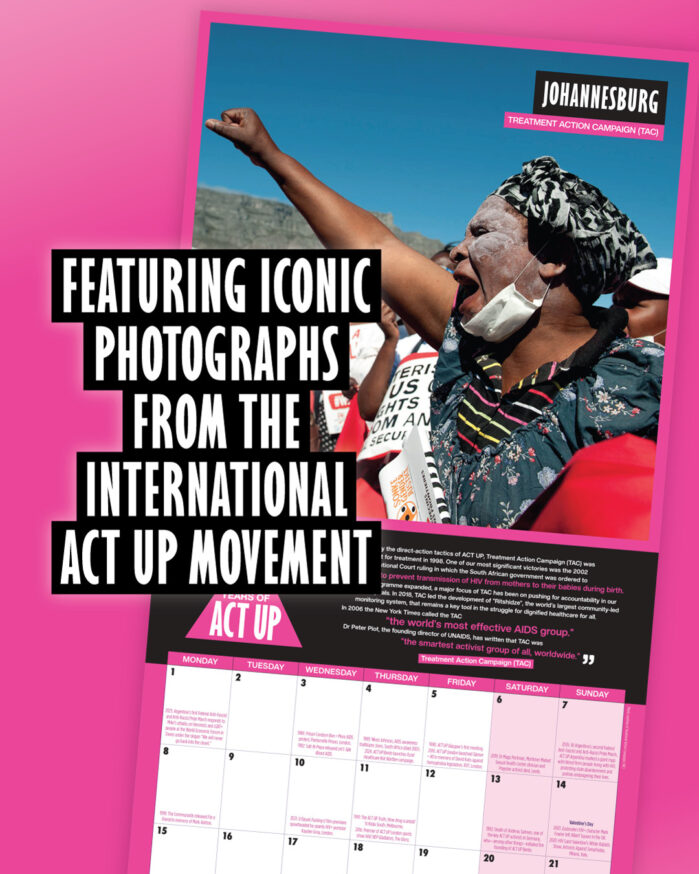 Page from ACT UP at 40: Global resistance celebrated in new 2027 calendar