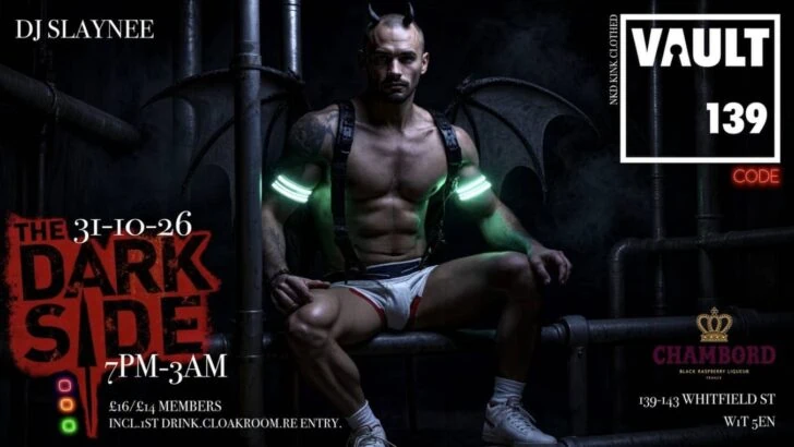 Vault 139 gay Halloween club night in central London.