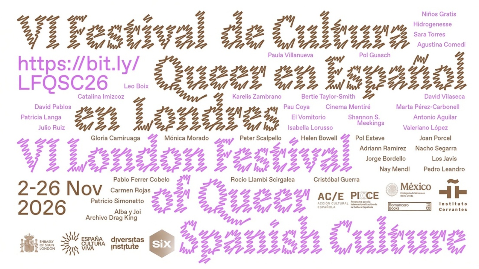 VI London Festival of Queer Spanish Culture, 2 – 26 November 2026